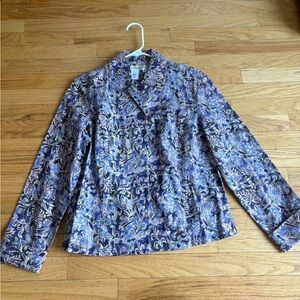 Coldwater Creek Floral Jean Jacket - Blue and Purple & matching purple top